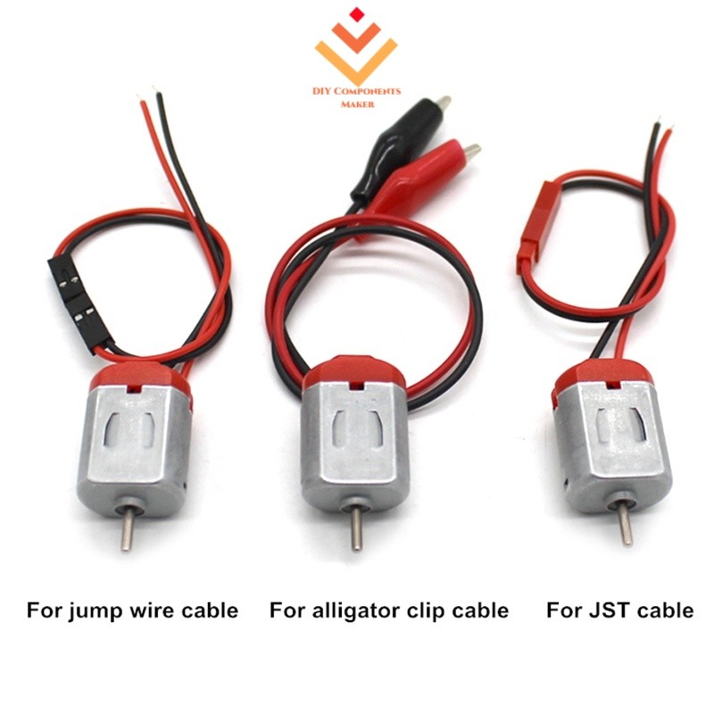 Mini Motor De Haste Robô De Brinquedo Hobby 130 DC 1.5-3V Com Para JST/Clipe Jacaré/Conector De Chumbo De Fio De Jumper