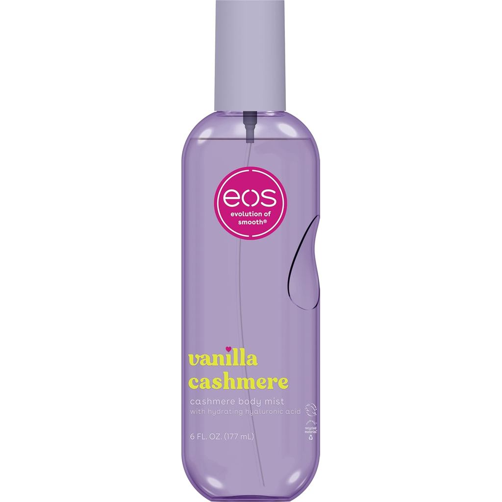 eos Cashmere Body Spray, Vanilla Cashmere, Soft Musk, Comfort Caramel, Spray para Cabelo, Spray Hidratante Corporal Femi