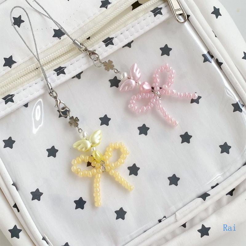 Rai Elegante Borboleta Bowknot E Asa Anjo Design Acessório Chaveiro Prata Para Meninas