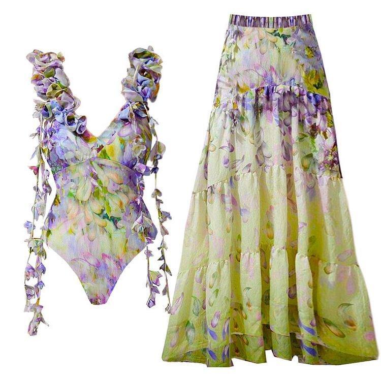 Novo estilo gogo festa de dia dos namorados 520 novo estilo AliExpress d flor decoração impressa borla maiô de uma peça