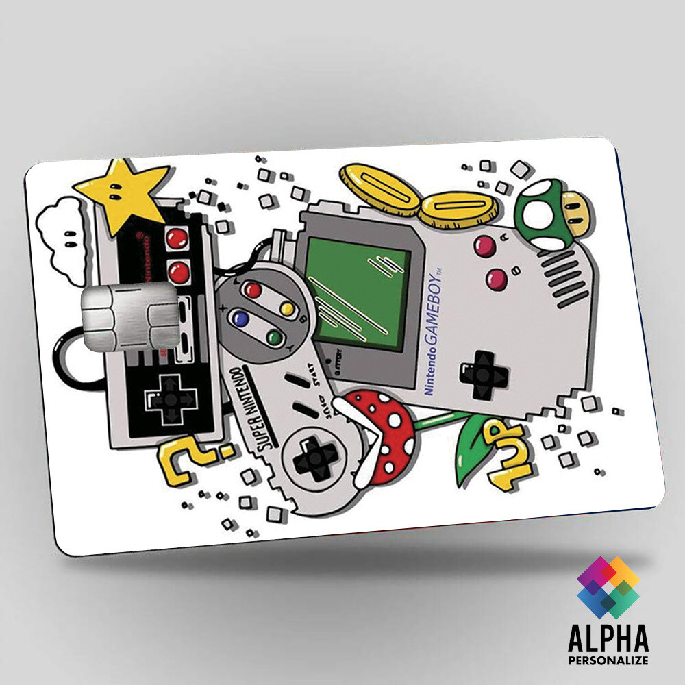 Adesivo para Cartão de Credito Video Games Retro Nintendo Engraçado Divertido M10