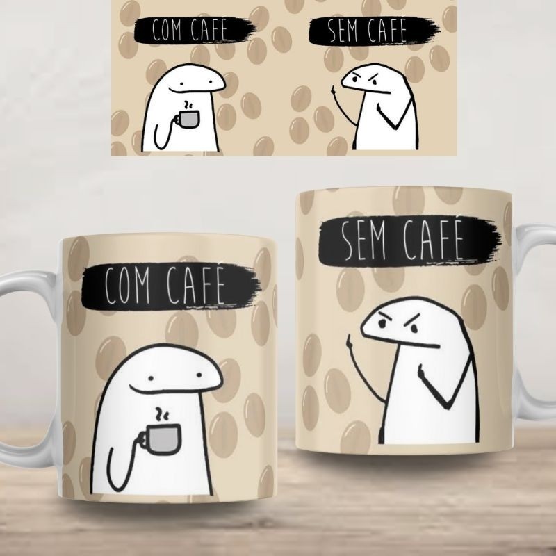 Xícara Caneca Com Café Sem Café Flork Bento Meme Personalizada Cerâmica Plastico Presente  Lembrança Xícara  Lembrança N
