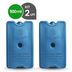 Kit 2 Gelo Reutilizável 500ml Até 8h Gelado Não Molha | GeloTech Rígido Gel Artificial Atóxico