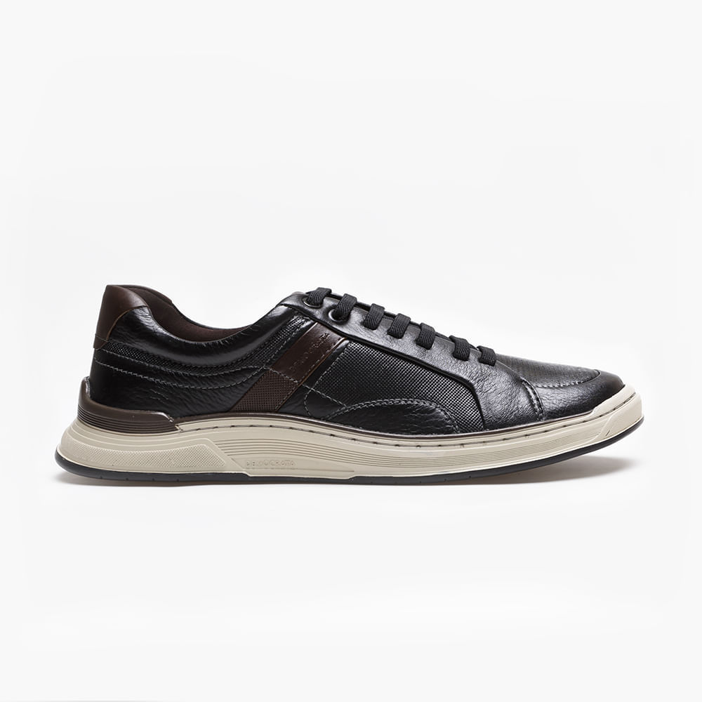 Sapatênis Denim Loop De Couro Preto