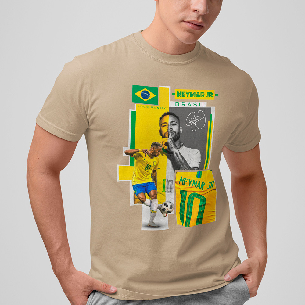 T-shirt Masculina Neymar Junior Menino Ney Menino da Vila Estampa Futebol Camiseta Camisa Blusa Crt Unissex