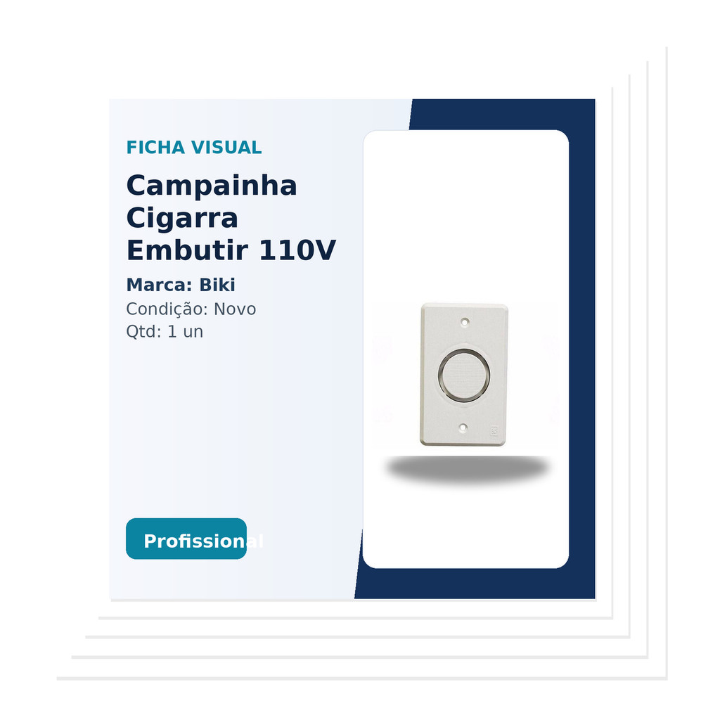 Biki Campainha Cigarra Embutir 110V Cinza Biki 110V Produto Novo Envio Rápido Garantia 30 Dias