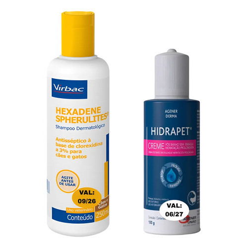 Kit Shampoo Hexadene Spherulites 250ml + Hidrapet Creme 100g
