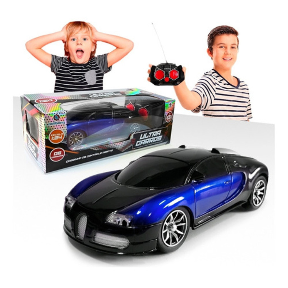 Carrinho de Controle Remoto Audi R8 - Azul - Polibrinq