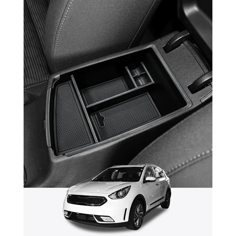 Para Kia NIRO 2016-2022, Organizador de Console Central do Carro, Bandeja de Armazenamento Secundário para Apoio de Braç