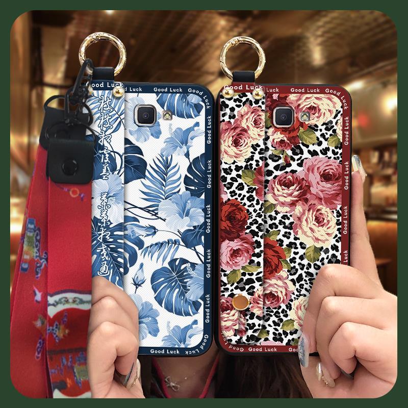 Anel Capa De Telefone À Prova De Choque Para Samsung Galaxy J7 Prime/2/2018/ON7 2016/G610F Cordão Traseira Alça De Pulso