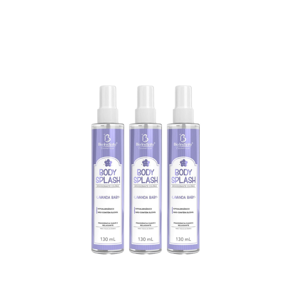 Kit 3 Body Splash Lavanda Baby 130ml Bio Instinto