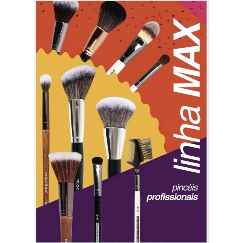 Pincéis profissionais para maquiagem Macrilan (coleção grande) Linha Max/Linha B
