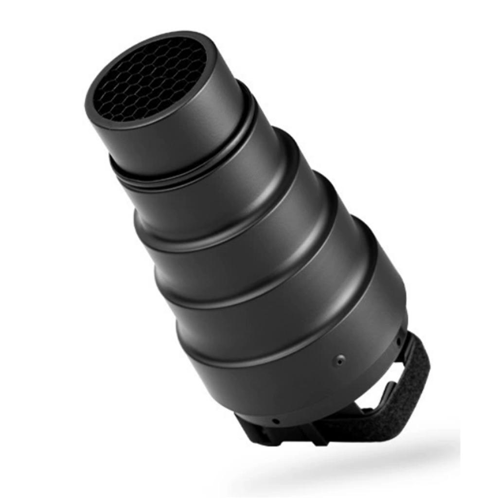 Andoer Conical Snoot Kit Óptico de liga de alumínio com grade e filtros de gel de 5 cores Flash quadrado universal para