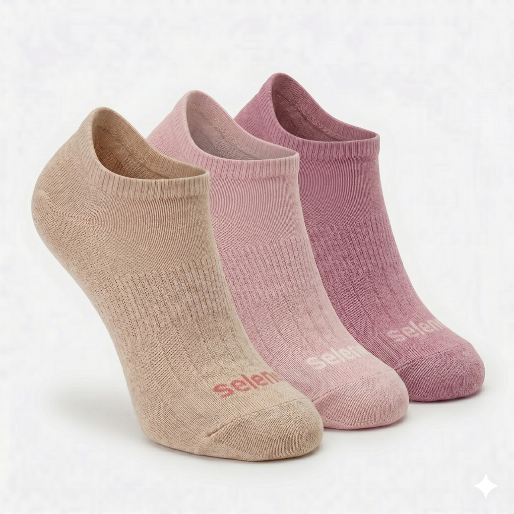Kit 3 Pares Meia Sapatilha Feminina Esportiva Selene