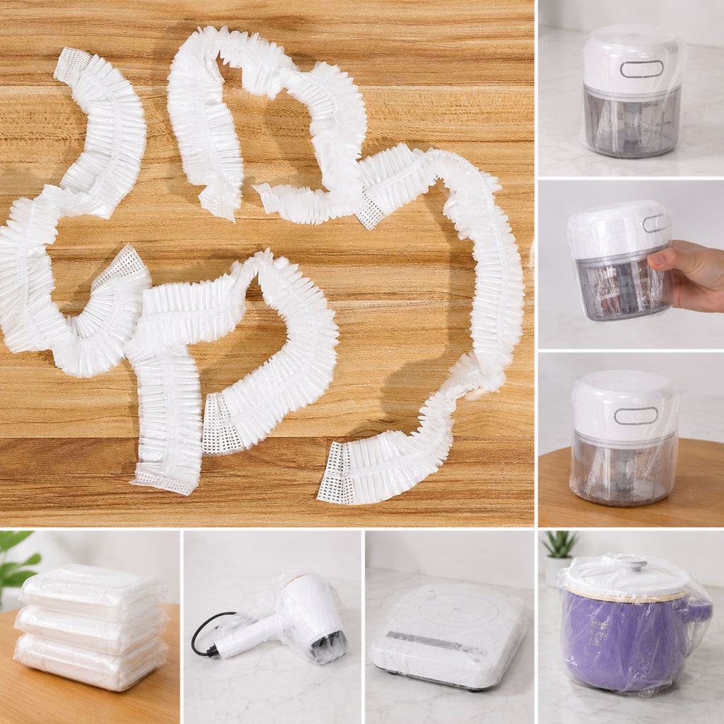 Kit 10 Capas Elásticas Multiuso para Alimentos Pratos Potes Eletrodomésticos Proteção Contra Poeira