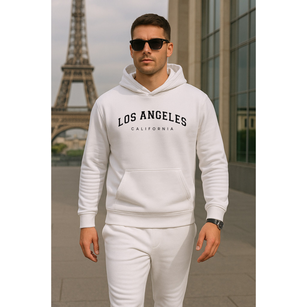 Blusa De Frio Moletom Masculino E Feminino Los Angeles Califórnia Estampado Moletom Unissex Quente Com Capuz Algodão