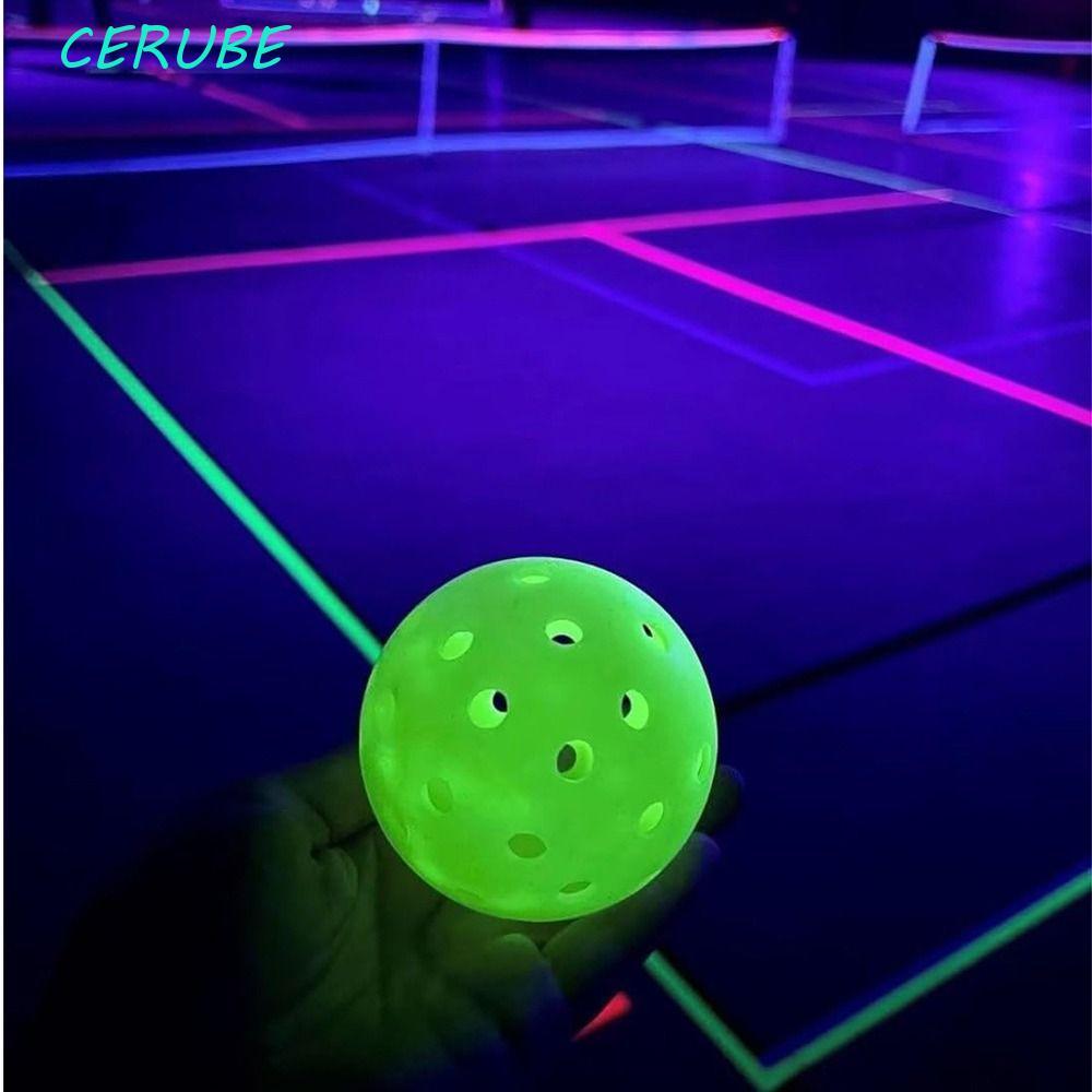 Bola De Pickleball Luminosa CERUBE , 74MM 40 Furos LED Acende , Alimentado Por Bateria
