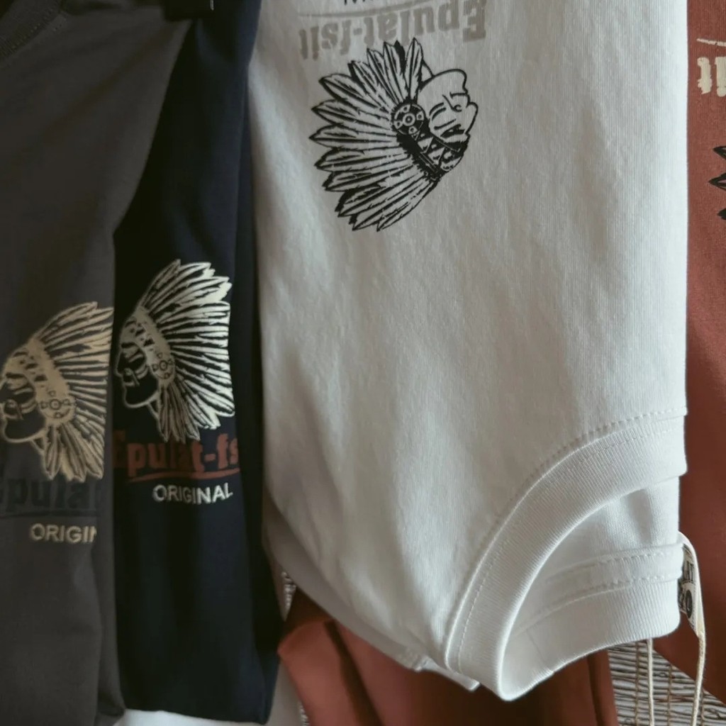 Grande pedido de fábrica!100% Algodão!Camiseta masculina de manga comprida estampada retrô americana na moda outono maci