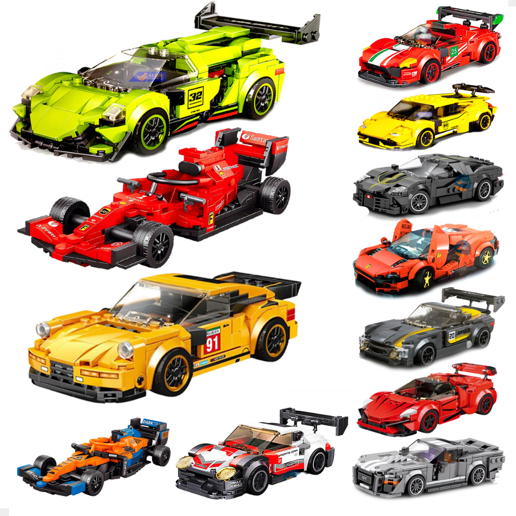 Brinquedo de Montar Carro Esportivo Carrinhos Realista Blocos Peças de Encaixar Diversos Modelos