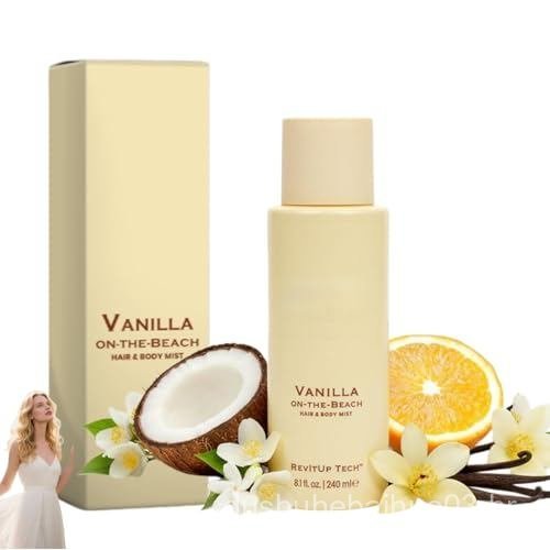 Ballavite Vanilla on the beach hair and mist Spray de Fragrância Baunilha e Coco para Mulheres, Névoa Hidratante de Long