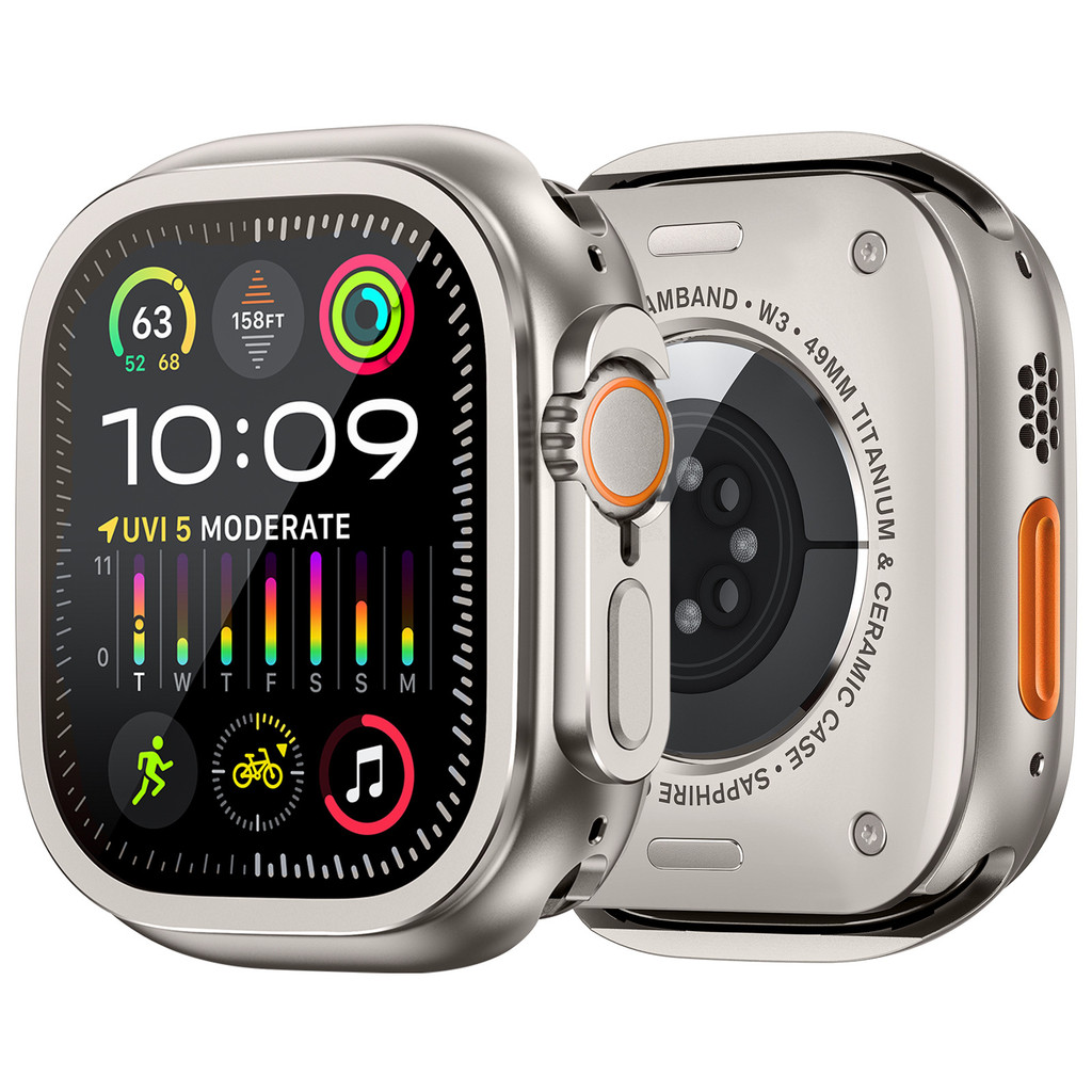 Novo estilo adequado para apple watch Ultra caso W3 liga de zinco caso galvanopl