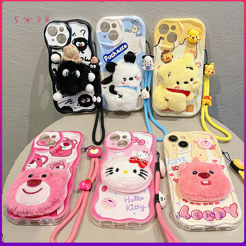 Capa Para Samsung Galaxy A71 A72 A73 A22 M22 M32 A715F J7Prme ON7 2016 4G 5G 3D Boneca De Pelúcia Winnie the Pooh Paca D