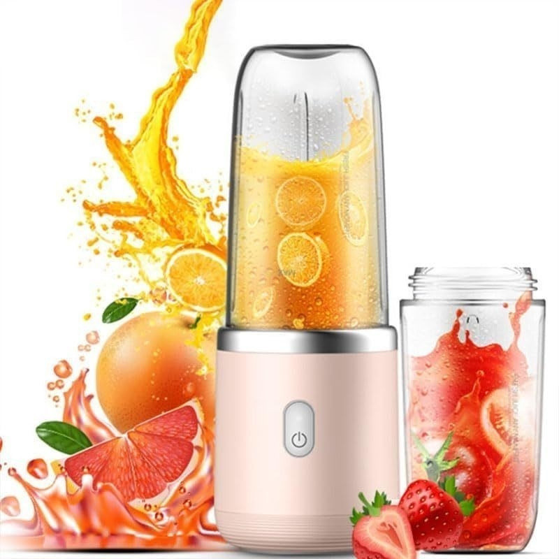 400ML 2copos Espremedor Elétrico Mini Liquidificador Portátil 6 Lâminas De Suco De Alimentos Misturador superloja