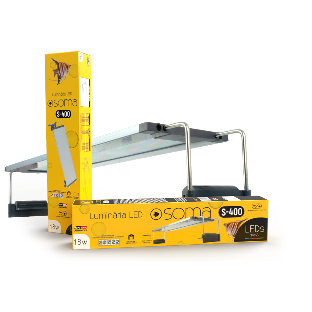 LUMINARIA LED SOMA S- 400 (18W) LED WRGB AUTOVOLT em Oferta na Shopee