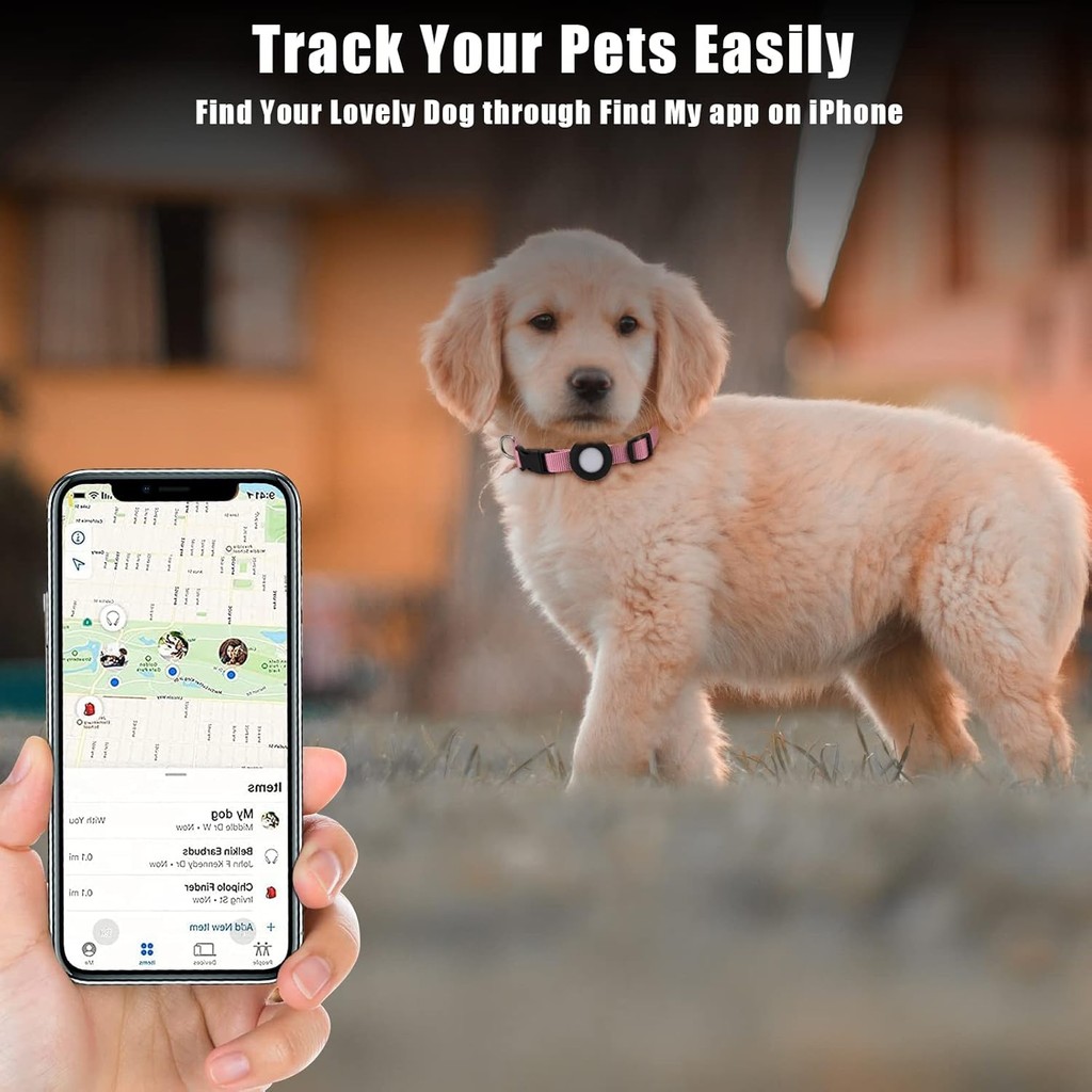 Coleira Airtag para cães, com fivela de encaixe rápido durável, suporte à prova d'água de nylon sintético — imagem 2 de 2