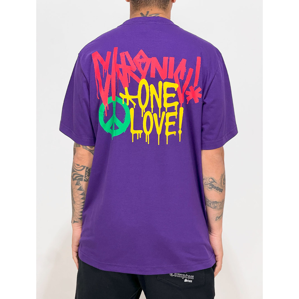 Camiseta Chronic One Love Paz e Amor Roots - Roxo