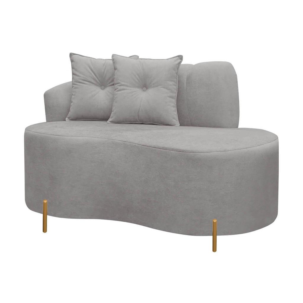 Sofá Curvo Orgânico Grécia  2 Pessoas 200cm Bouclê Cinza SOFA STORE