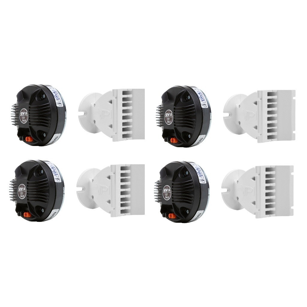 4 Driver QVS 244Ti Titanio 80 Rms + 4 Guia De Onda 1214 em Aluminio Line Array Profissional