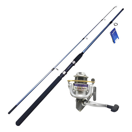 Vara Pesca 2,40m Pampo Anchova Molinete Robalo 5000 C Linha Azul Direito/esquerdo