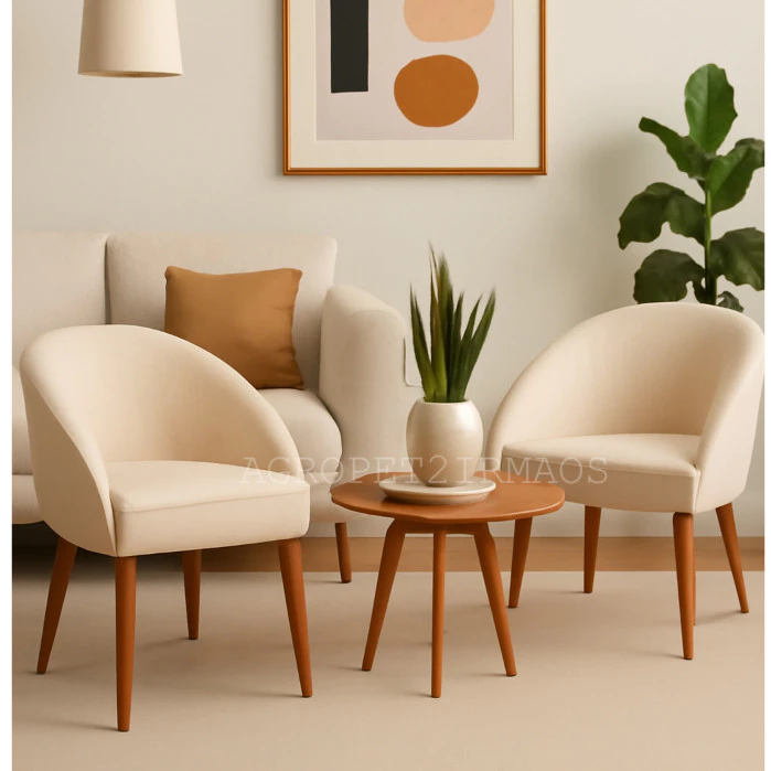 Kit 2 Cadeiras de Jantar Decorativas Modelo Lua para Sala — foto 2