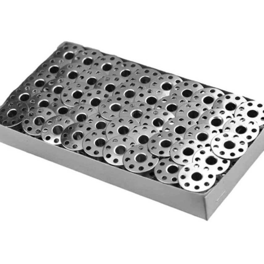 100 Bobina Carretilha Canelinha Metal Furada Reta Industrial Lanmax 8,74mm x 20,82mm