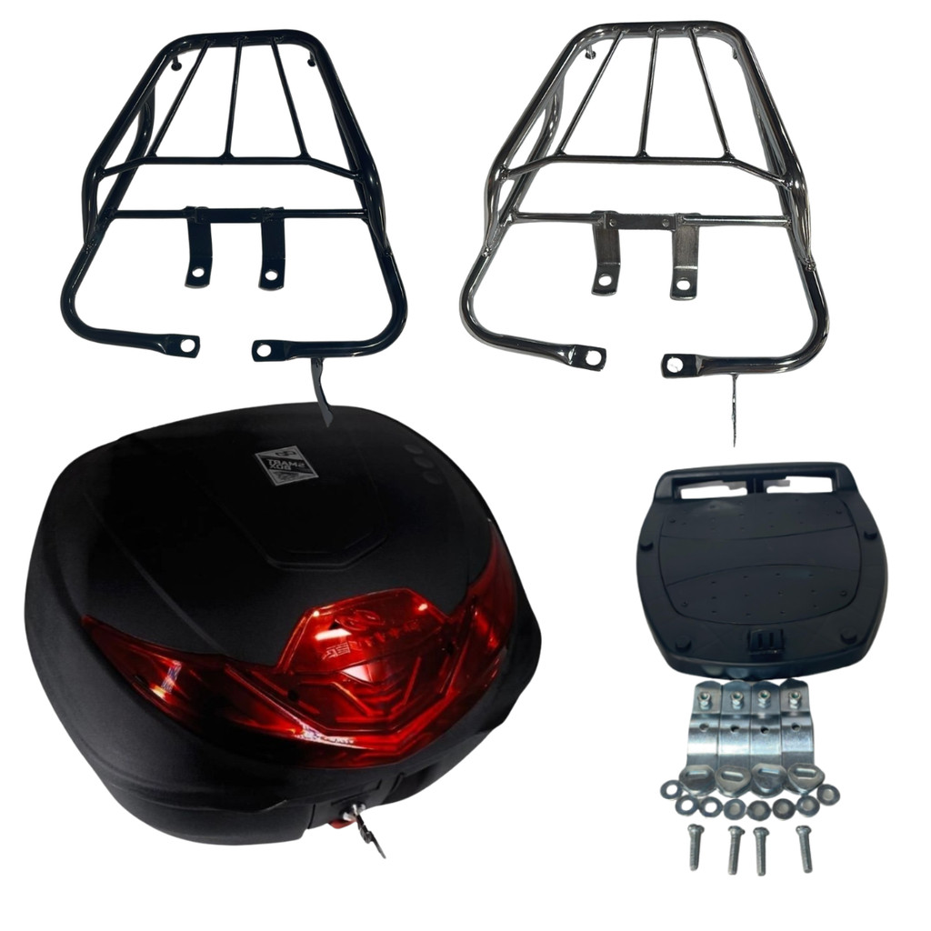 Bagageiro Cg Titan Fan 125 Baú Bauleto 35 Litros 2000 até 2008 Preto Cromado