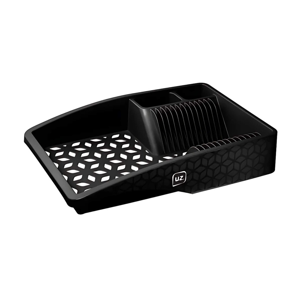 Escorredor de Louça Slim Preto para até 12 Pratos UZ Utilidades - UZ414-PR