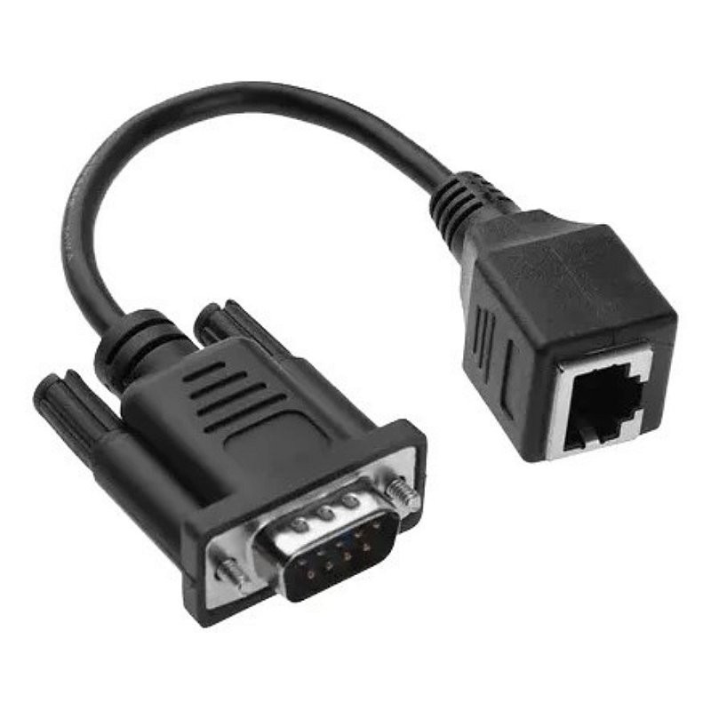 Cabo Adaptador Serial DB9 Macho para RJ45 Fêmea - Rabicho