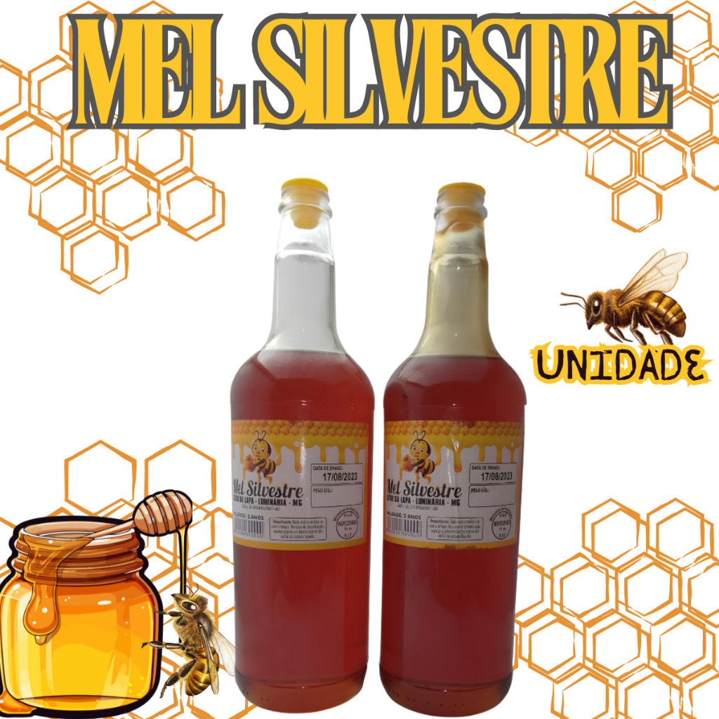 Promoção Mel Garrafa Abelha Silvestre 1,3kg Envio Imediato em Oferta na Shopee