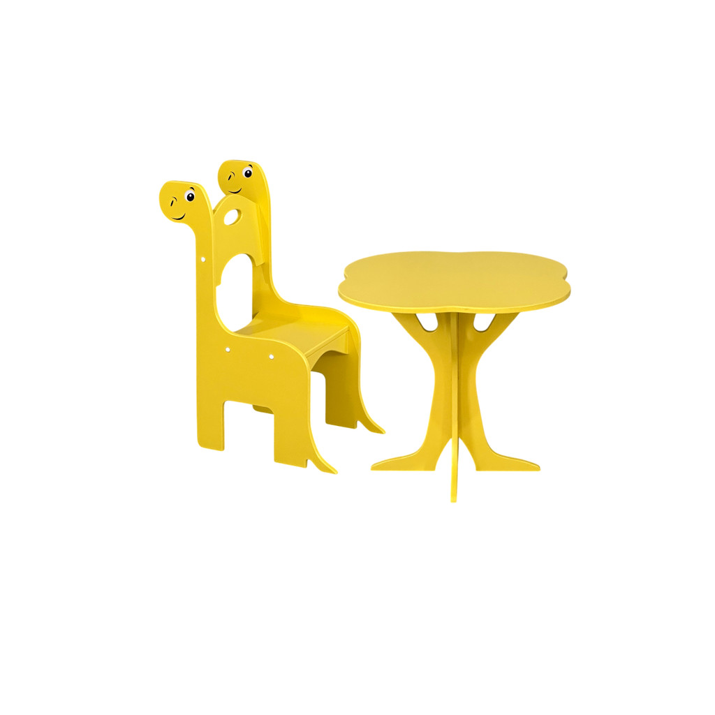 Conjunto Dino Infantil MDF Mesa Cadeira Quartos Escolas
