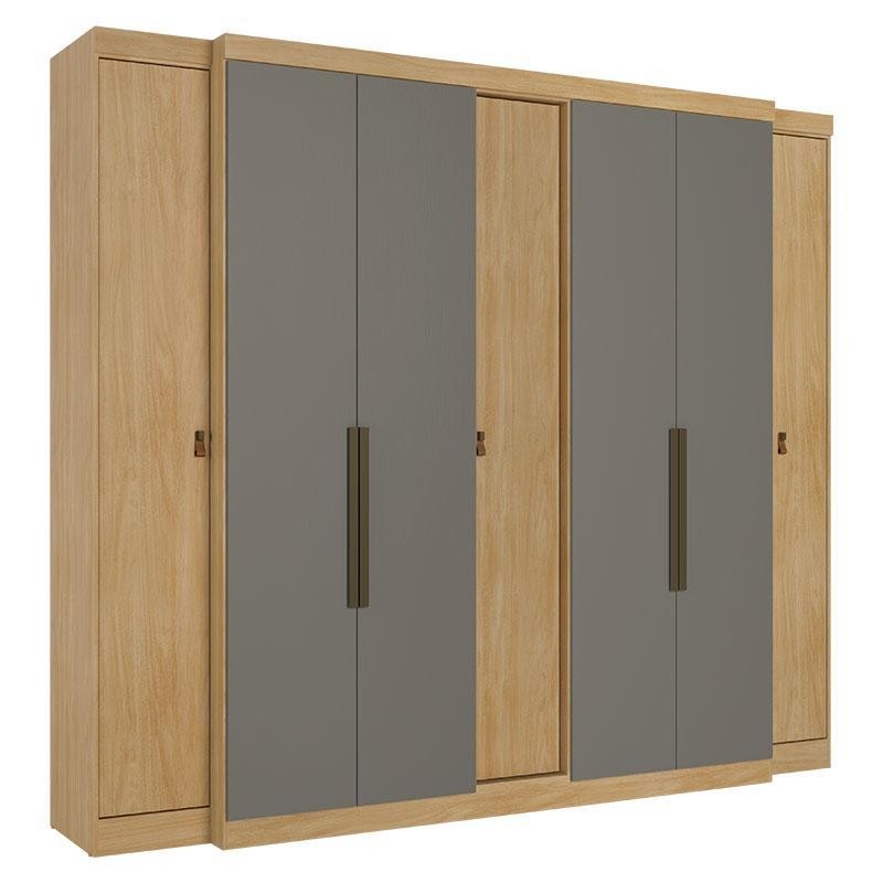 Guarda Roupa Casal Supremo 7 Portas Nogal Gris Acetinado - THB