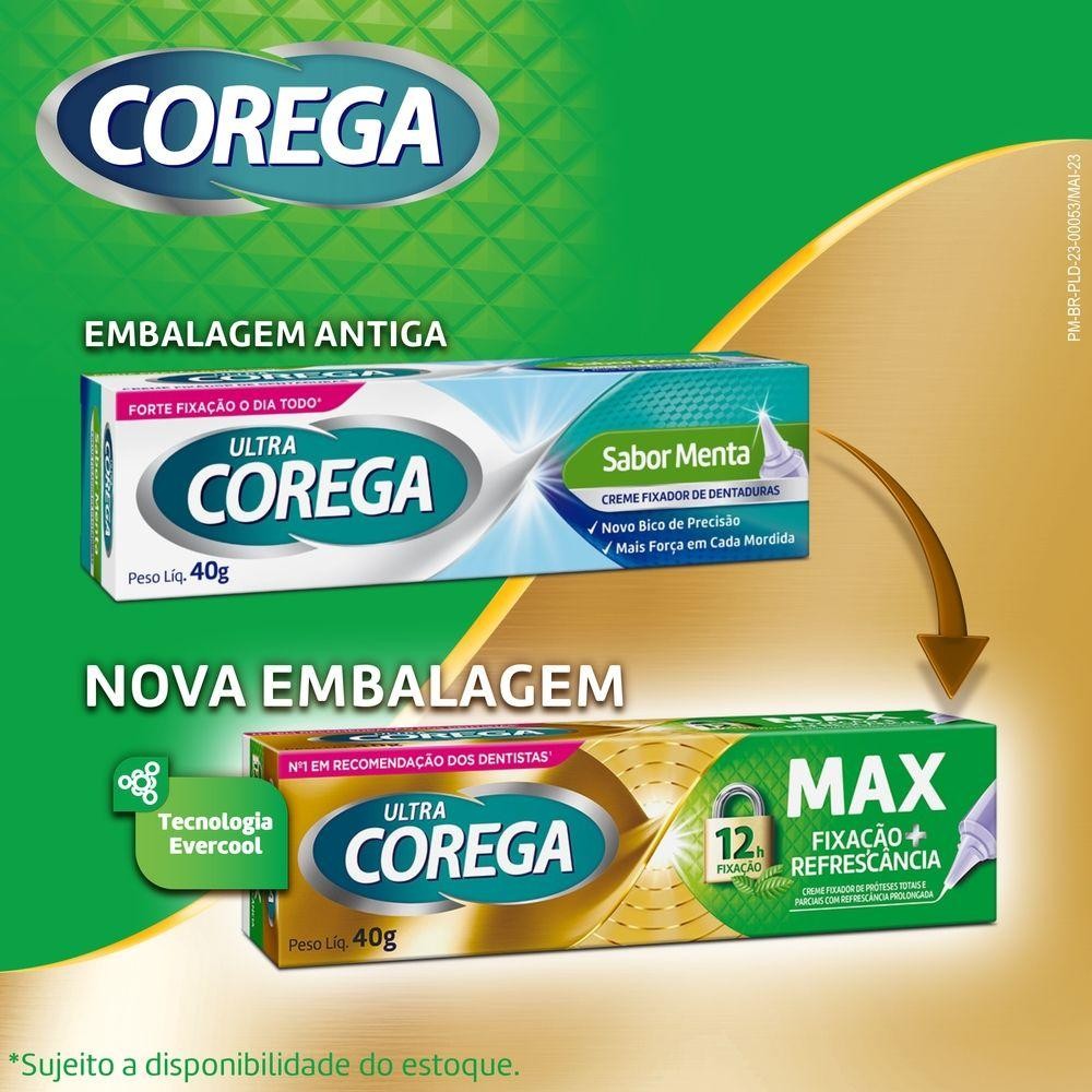 ULTRA COREGA CREME FIXADOR DE PRÓTESE COM BICO DE PRECISÃO SABOR MENTA 40G — imagem 2 de 2