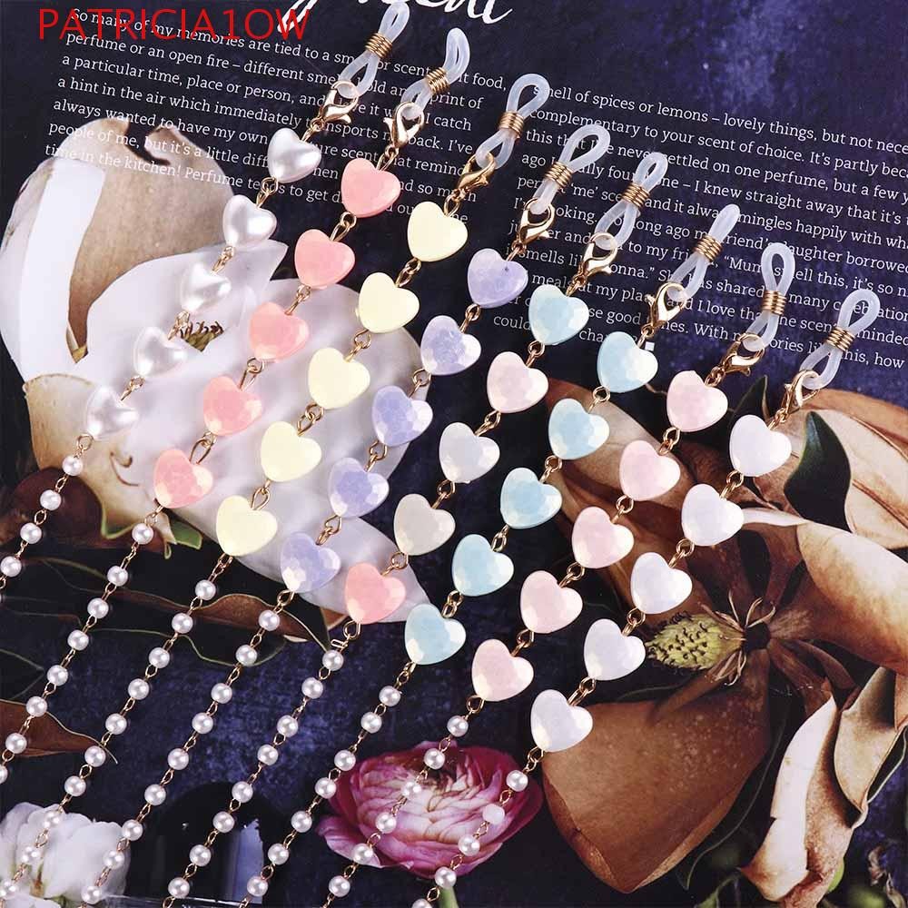 PATRICIA1OW Correntes De Óculos De Amor Coloridas Cor Dourada Cordão De Máscara De Corrente De Metal Anti-Perda