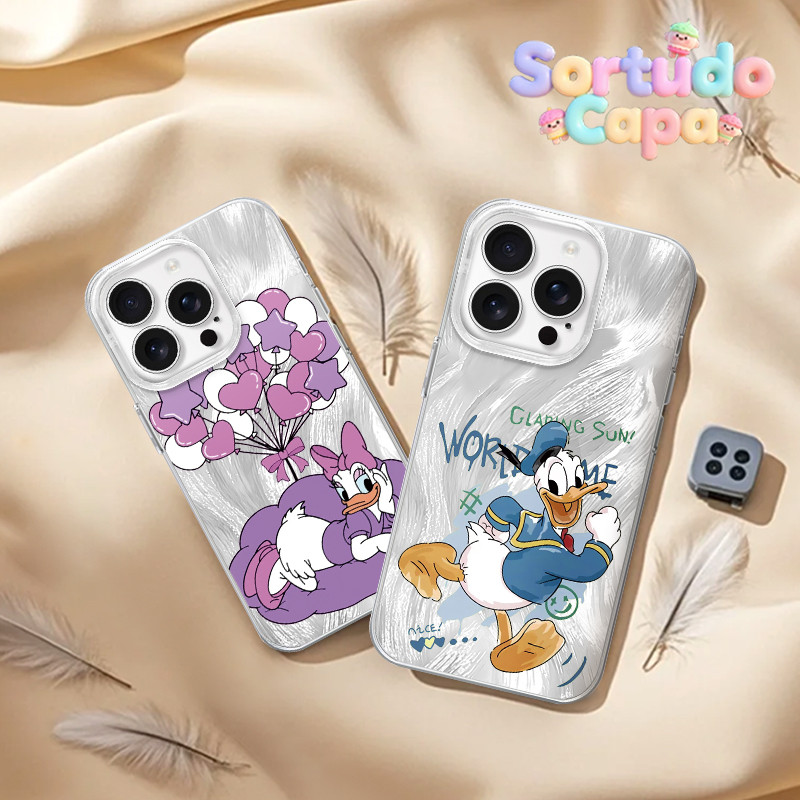 Capa Para iPhone 6 6s 7 8 16 15 14 13 12 11 XS XR Pro MAX Plus YS Disney Pato Donald Margarida Moda Bonito Caso Popular