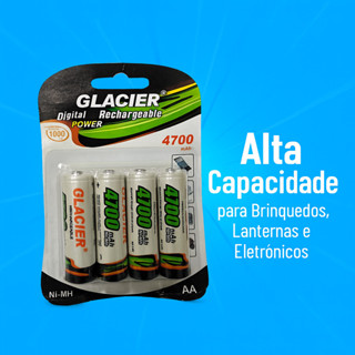 Kit Pilhas Recarregáveis AA 4700mAh – Alta Capacidade p/ Brinquedos, Lanternas e Eletrônicos em Oferta na Shopee