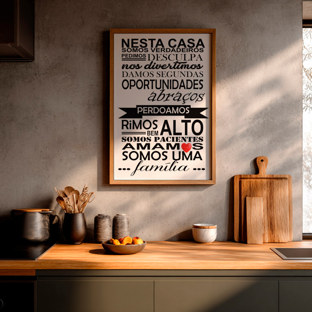 Quadro Nesta Casa Somos Verdadeiros Amamos Perdoamos Família Frase Inspiradora Lar União Paz em Oferta na Shopee