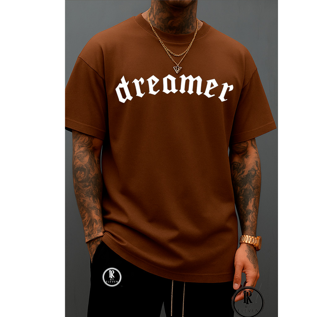 Camiseta Oversized Dreamer Sonhador Streetwear Unissex Malha Premium Algodão Penteado Confortável