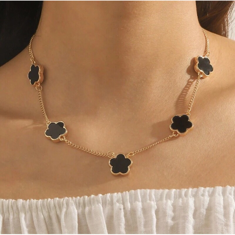 Colar cordão corrente dourado trevo virginia Modelo de Luxo prata e dourado 55cm 3 cores em Oferta na Shopee