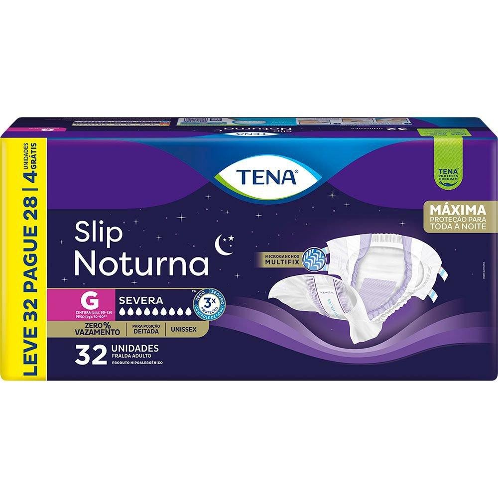 Fralda Geriátrica Tena Slip Noturna G Leve 32 Pague 28 unidades em Oferta na Shopee