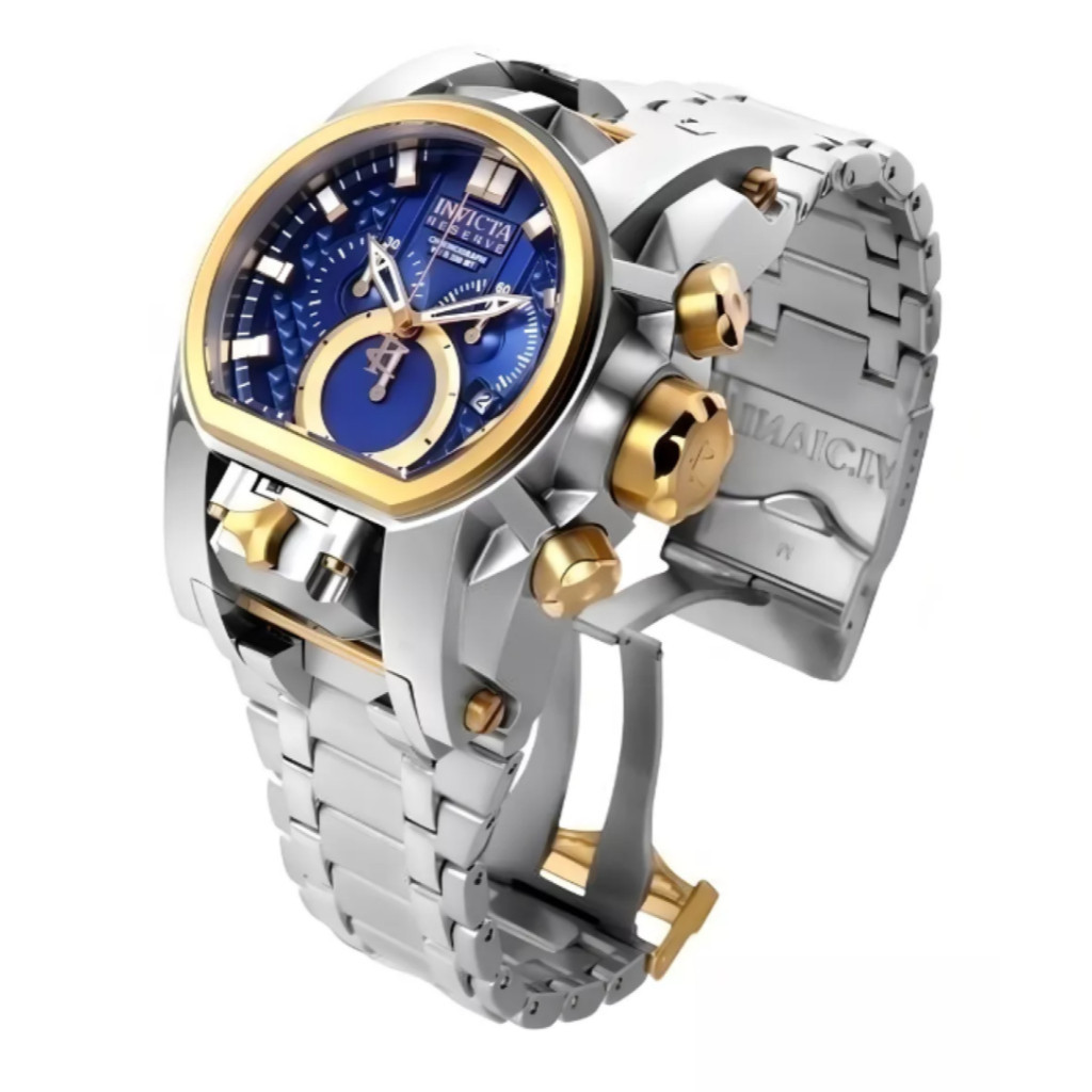 Relógio Masculino, zeus magnum, relógio com cronógrafo, invicta pulseira prata, relógio quartz invicta, com caixa